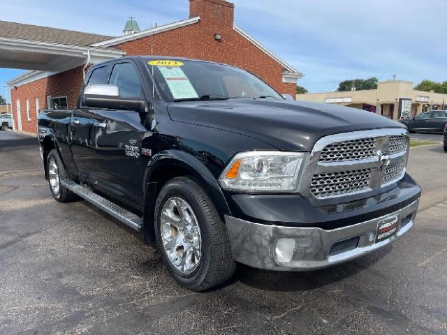 2013 Black RAM 1500 Laramie Quad Cab 4WD (1C6RR7JT5DS) with an 5.7L V8 OHV 16V engine, 6-Speed Automatic transmission, located at 1865 W 2nd St., Xenia, OH, 45385, (937) 372-7777, 39.681259, -83.961945 - Photo#0