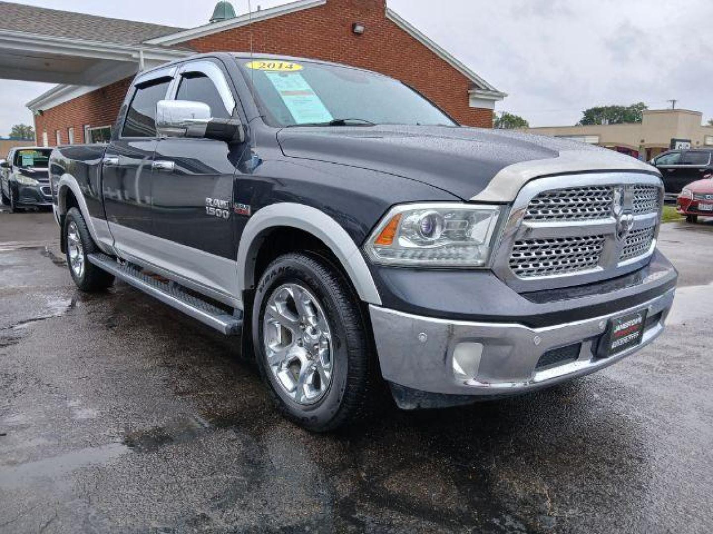 2014 Black Clearcoat RAM 1500 Laramie Crew Cab LWB 4WD (1C6RR7VT5ES) with an 5.7L V8 OHV 16V engine, 8-Speed Automatic transmission, located at 1865 W 2nd St., Xenia, OH, 45385, (937) 372-7777, 39.681259, -83.961945 - Photo#0