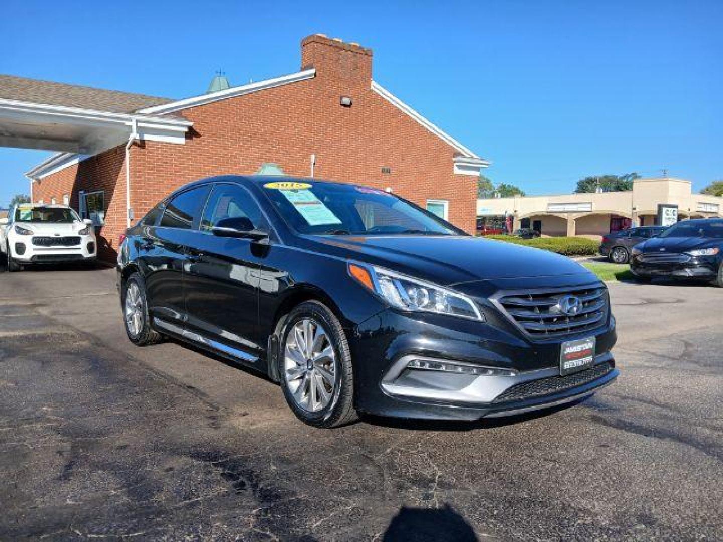 2015 Phantom Black Hyundai Sonata Sport (5NPE34AF2FH) with an 2.4L L4 DOHC 16V engine, 6-Speed Automatic transmission, located at 1865 W 2nd St., Xenia, OH, 45385, (937) 372-7777, 39.681259, -83.961945 - Photo#0