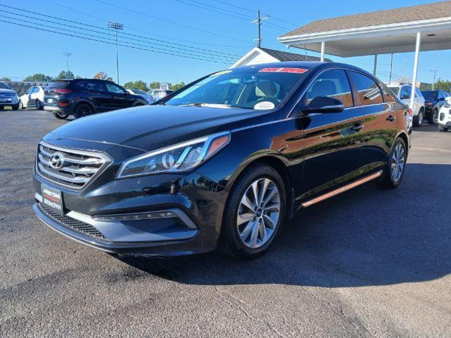 2015 Phantom Black Hyundai Sonata Sport (5NPE34AF2FH) with an 2.4L L4 DOHC 16V engine, 6-Speed Automatic transmission, located at 1865 W 2nd St., Xenia, OH, 45385, (937) 372-7777, 39.681259, -83.961945 - Photo#1