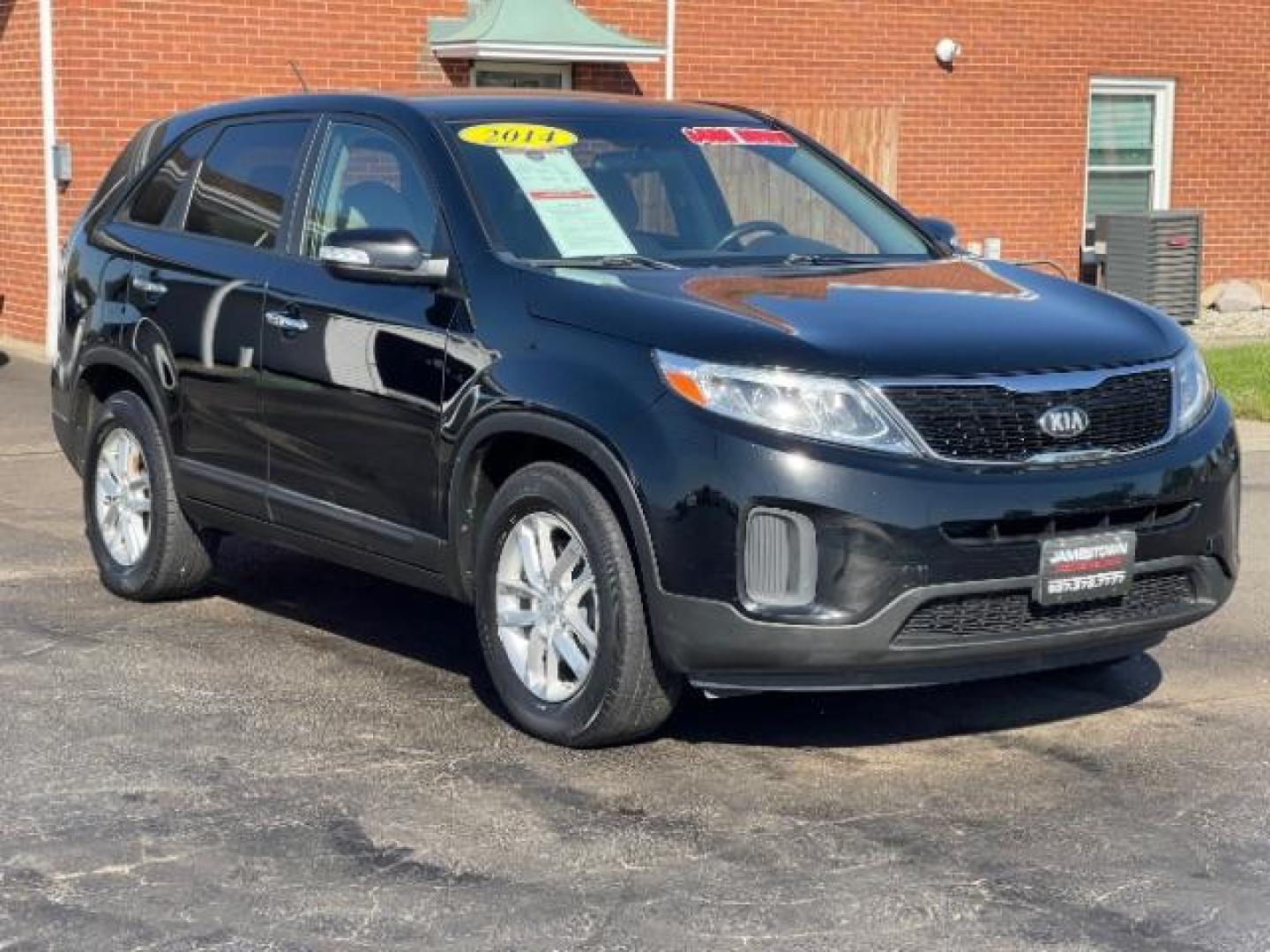 2014 Black Kia Sorento LX 2WD (5XYKT3A65EG) with an 2.4L L4 DOHC 16V engine, 6-Speed Automatic transmission, located at 1865 W 2nd St., Xenia, OH, 45385, (937) 372-7777, 39.681259, -83.961945 - Photo#0